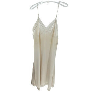 Vanity‎ Fair Cream Lace Bodice Vintage Coquette Slip Dress Size 40